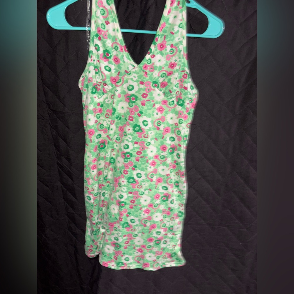 Jack by BB Dakota Mint and Pink Floral Top